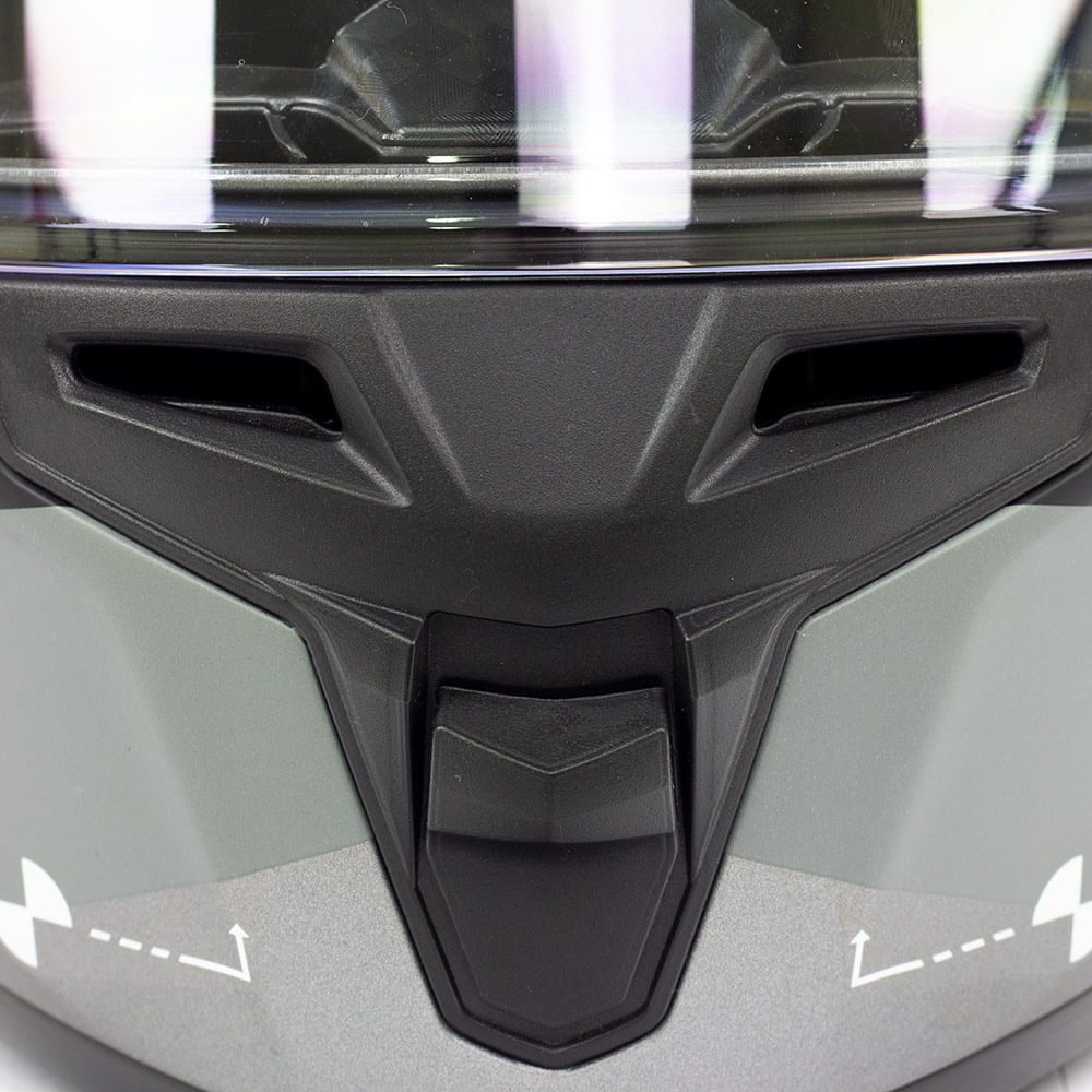 Capacete Moto NZI Trendy Canadian Antracite/Vermelho - Nacar