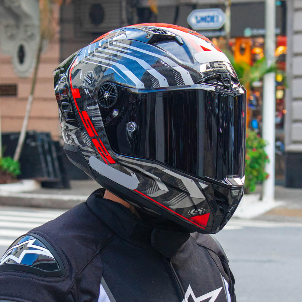 Capacete Ls2 FF805 Thunder C Sputnik Metal Vermelho - Nacar