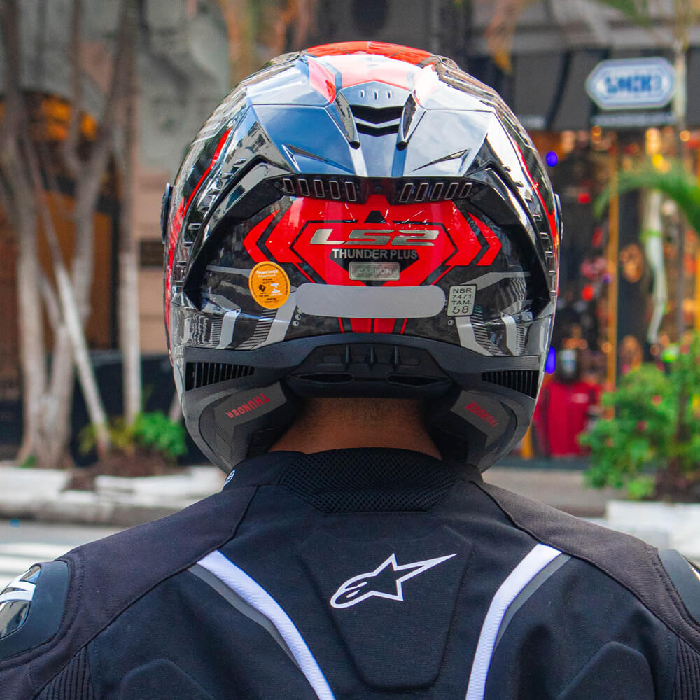 Capacete Ls2 FF805 Thunder C Sputnik Metal Vermelho - Nacar