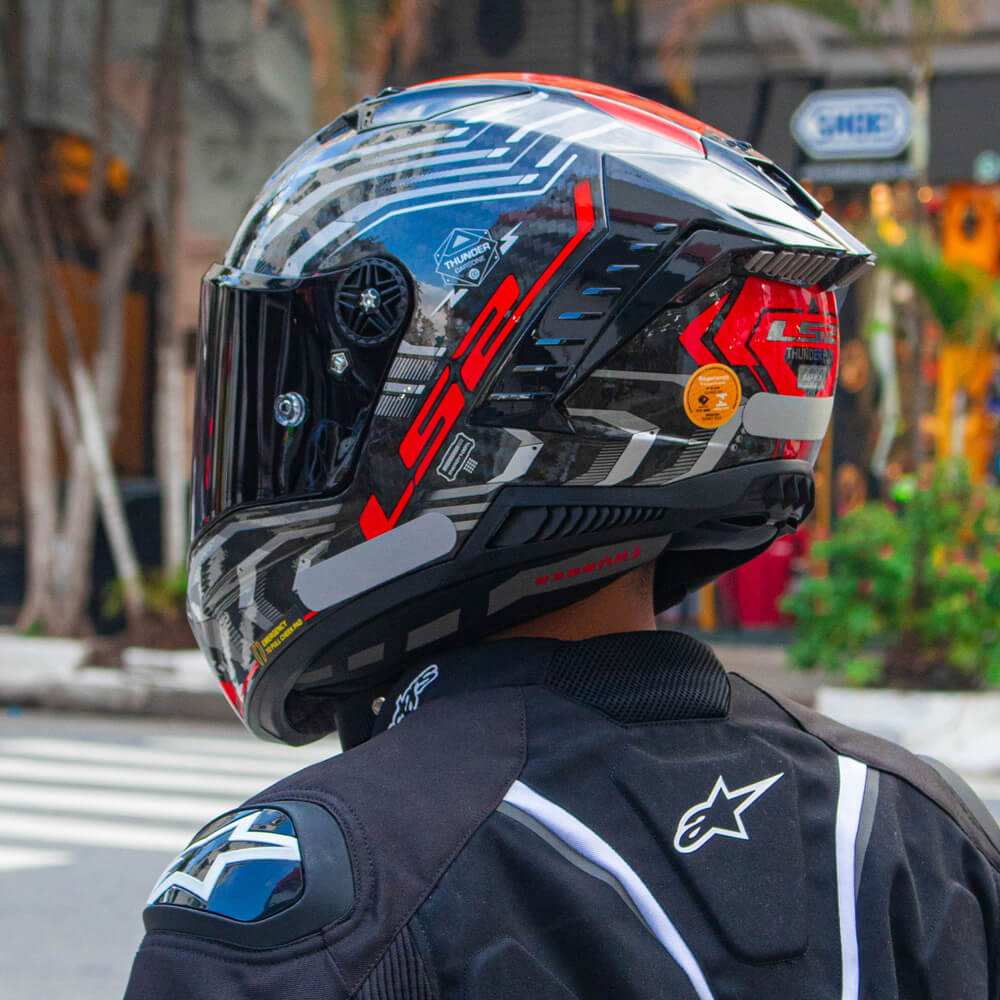 Capacete Ls2 FF805 Thunder C Sputnik Metal Vermelho - Nacar