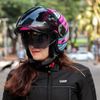 Capacete Moto Nzi Ringway Duo Ocelo Antracite/Rosa/Verde Fosco