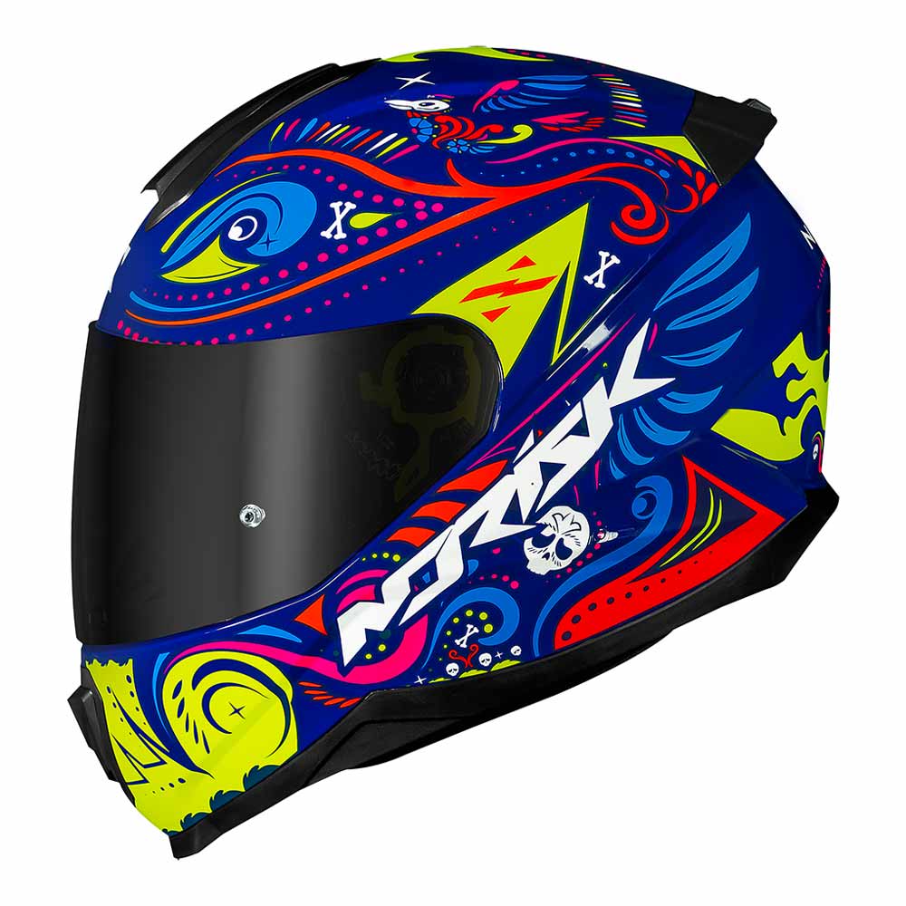 Capacete Norisk Razor Circus Azul Amarelo - Nacar