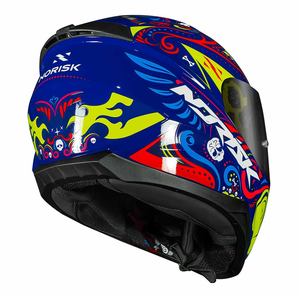 Capacete Norisk Razor Circus Azul Amarelo - Nacar