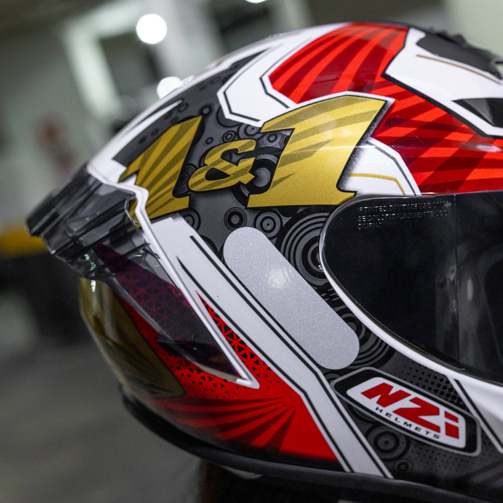Capacete Moto NZI Trendy 3 Stream One&One Branco Dourado - Nacar